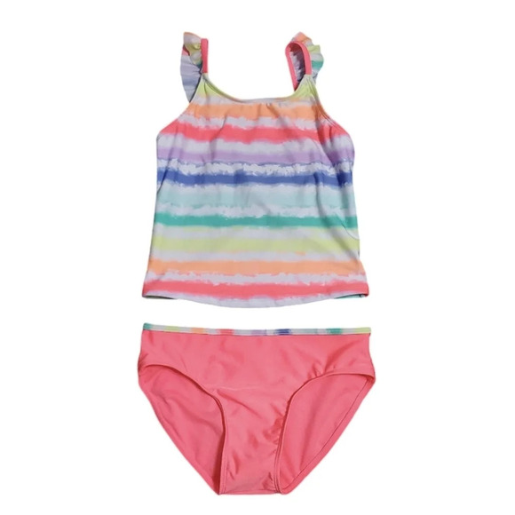 NWT Cat & Jack Girl's 2 PC Tie-Dye Tankini Swimsuit L 10/12 - Picture 1 of 6